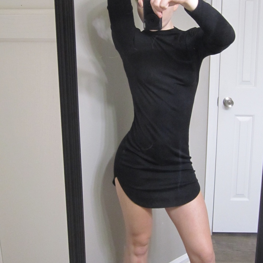 Mini bodycon with partial turtleneck